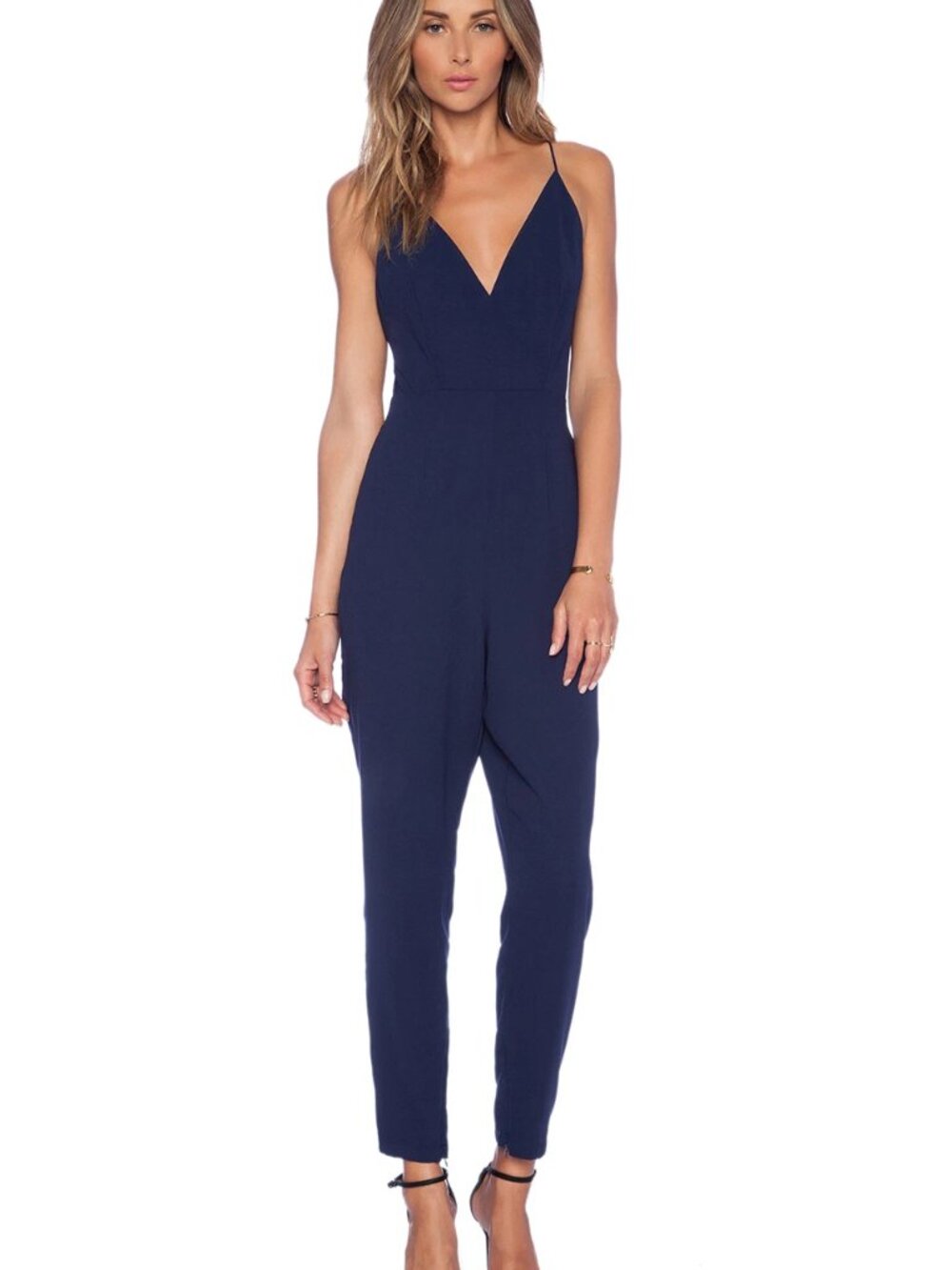 FINDERS KEEPERS All Time High Peacoat Cut Out Back Jumpsuit NWT $157